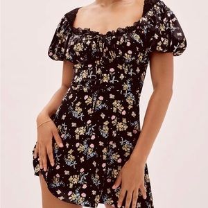 For Love and Lemons x Victoria’s Secret Floral Puff Sleeve Mini Dress